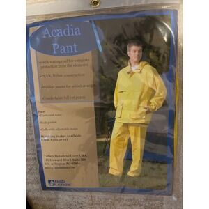 Red Ledge Acadia Pant Mens Large Yellow Waterproof Rain Pants 30170-19 NEW